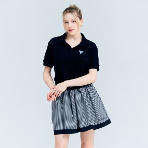 어베이브 [ [어베이브] 골프 테니스 여성용 체크플레어 스커트 블랙