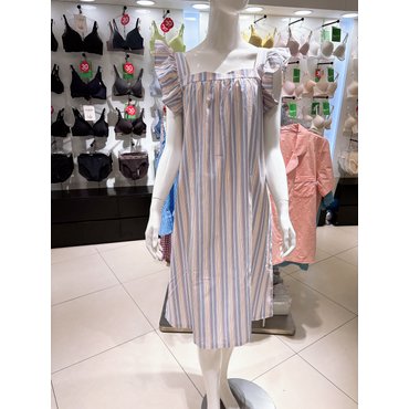 엘르이너웨어 24년 S/S 캐주얼 스트라이프 원피스(EDWEO331VI)
