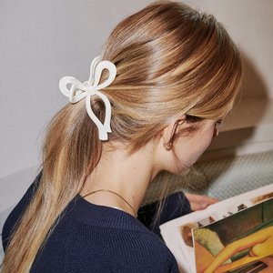 그레이맨션 Carry Barrette Ribbon Hair Claw  Black 캐리바레뜨 리본 헤어집게 블랙