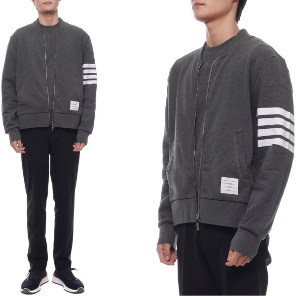 [부산점] 25FW 남성 사선 스트라이프 봄버 재킷 (MJT280A 00535 025 25F)