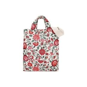 영국 캐스키드슨 토트백 Cath Kidston Tall Strawberry Garden Zip Top Organic Cotton Tote in