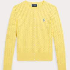 키즈 여아 케이블 꽈배기 가디건 Yellow