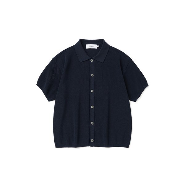 쿨에버 PK 크롭 반팔 가디건 NAVY