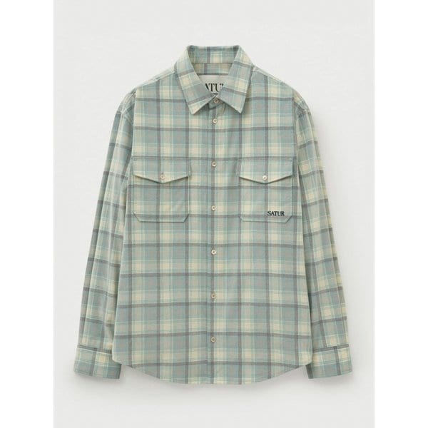 코듀로이 체크 셔츠_블루