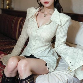 브로이 숄더패드 셔츠 블라우스_M3900
