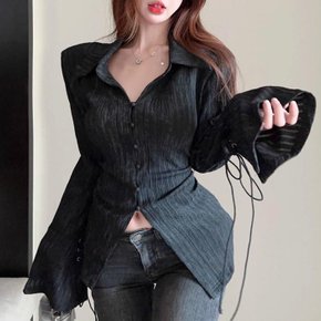 브로이 숄더패드 셔츠 블라우스_M3900