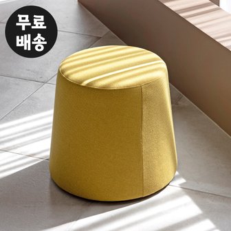 벤티스가구 테오 패브릭 원형 소파 스툴 화장대 의자 베란다 STOOL 카페 인테리어(옐로우)