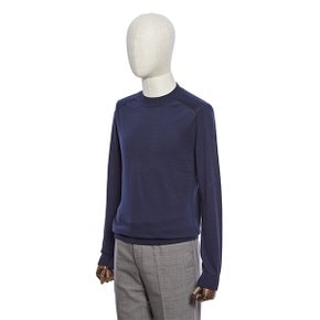 S/S 네이비 라운드 긴팔 니트 POIMKT10A