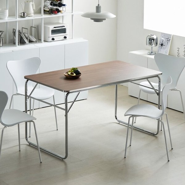 하든 1400 미드센츄리 크롬 엣지 스틸 프레임 테이블 책상 식탁 [착불]