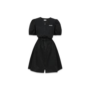 Balloon V-belt Dress black