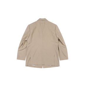 Oversized stitch detail blazer (Beige)