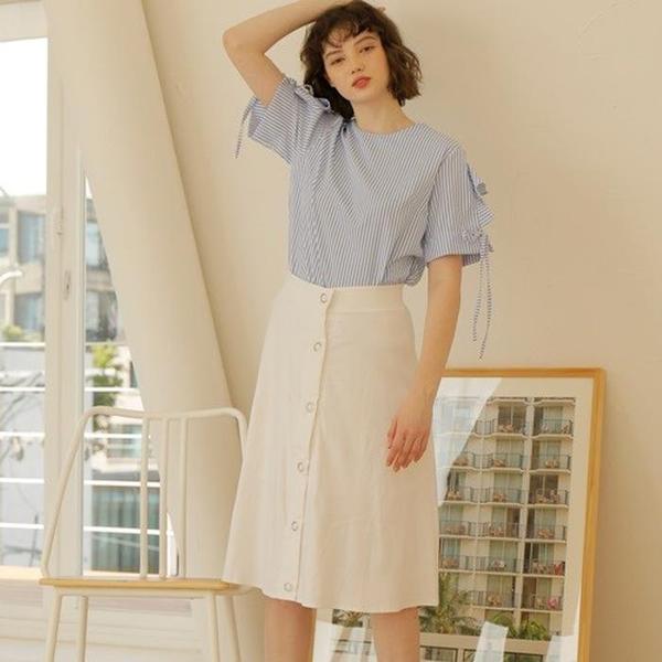 [와드로브] RING BUTTON LINEN SKIRT_WHITE(1)