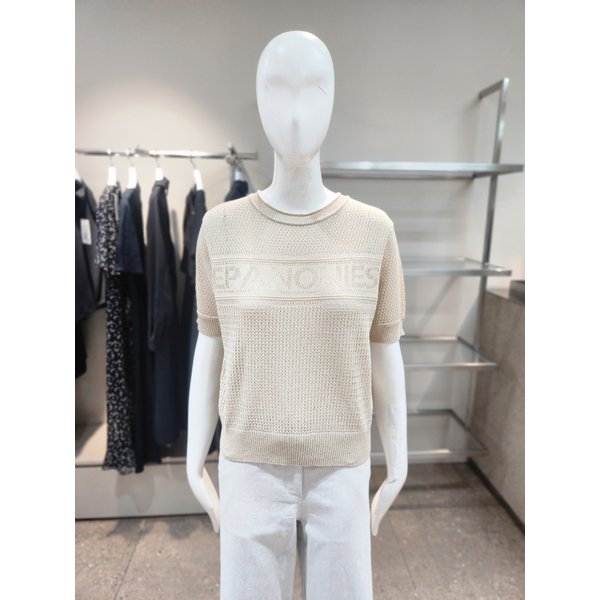 [여주점] [나이스클랍] 레터링 포인트 반팔 니트 A262PWK412