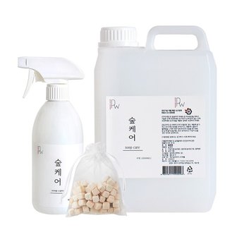  숲케어 국내산 편백수 편백오일 피톤치드 탈취제 500ml+리필2L+편백큐브