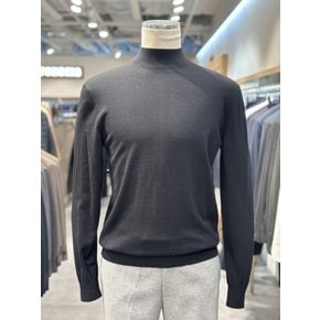 [파주점] 남성 25 S/S 블랙 견 혼방 모크넥 반폴라 니트 RRAMKT02A