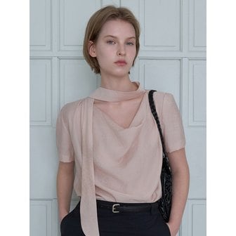 르베티 타이 하프 블라우스 핑크 BE058