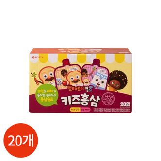 롯데칠성 롯데 브레드이발소 키즈 홍삼 100ml x 20개[33904774]