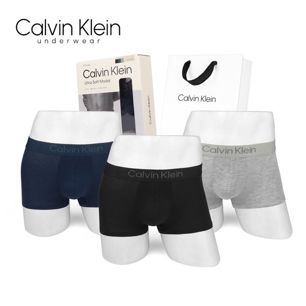 캘빈클라인 언더웨어 남성 팬티 3장 세트 모달 드로즈 빅사이즈 NB4192 쇼핑백