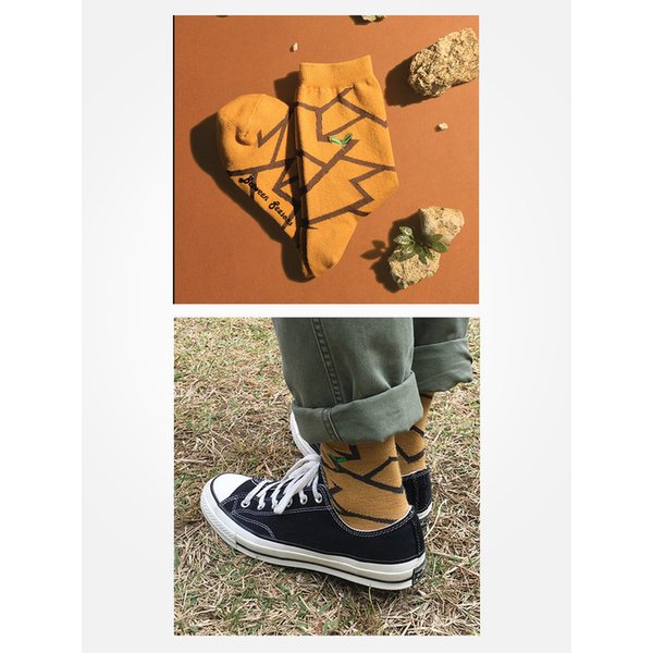 남녀 공용 자수포인트 양말 - 새싹