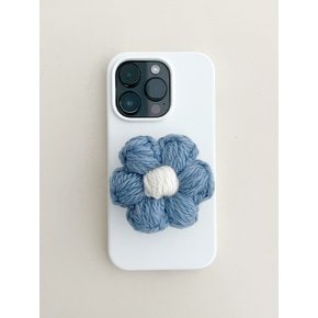 No.189 / Daisy 100% Organic Wool Griptok _ Sky (꽃 크로쉐 그립톡)