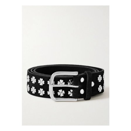 BODE 보디 클로버 장식 스웨이드 벨트 4cm 블랙 1647597351131959
