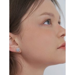 Flower Pearl & Cubic Earrings