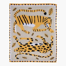 [Slowdown Studio - Big Cats mini Knit Blanket] 슬로우다운 스튜디오 니트 미니 담요
