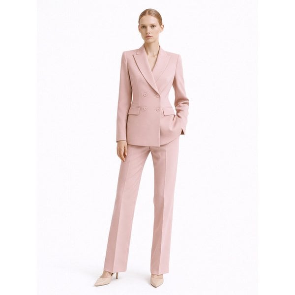 SIGNATURE DOUBLE BREASTED JACKET - BLUSH PINK