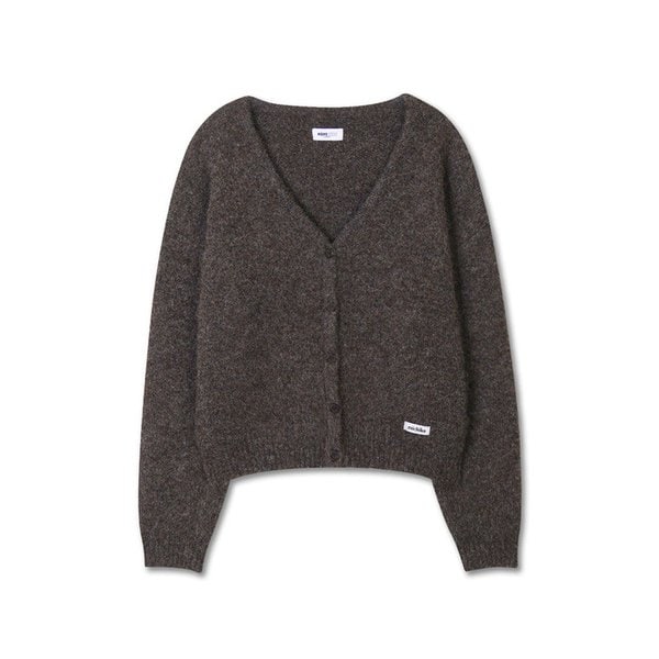 HEAVY WOOL KNIT CARDIGAN DEEP BROWN