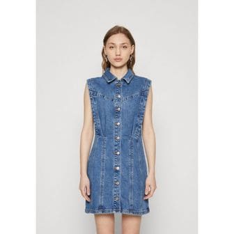 아베크롬비앤피치 4620808 Abercrombie  Fitch COLLARED SHIFT MINI - Denim dress indigo