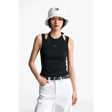 타미진스 공용 해리티지 프린지 데님 버킷햇 T32F1AHT08TWT1 TOMMY JEANS
