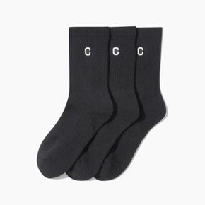 심볼로고 에센셜 삭스 3PACK 블랙 CO2607TC10BK