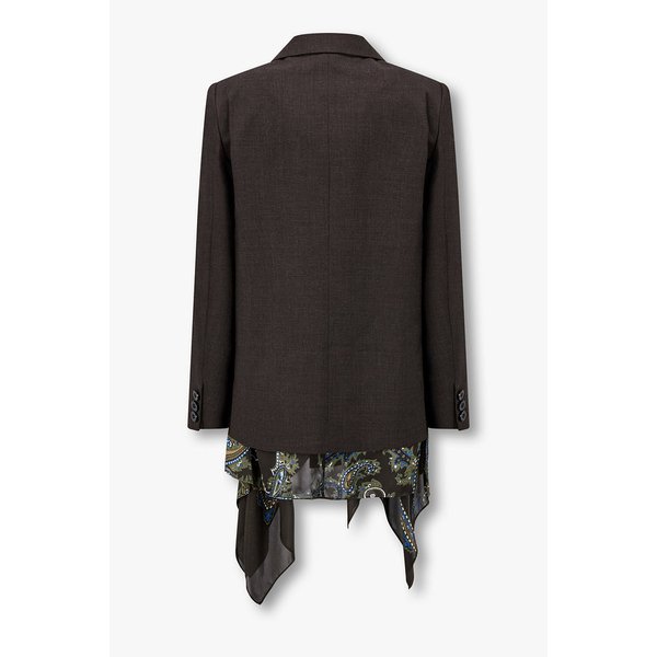 여성 페이즐리 프린트 믹스 슈팅 자켓 6415301504000