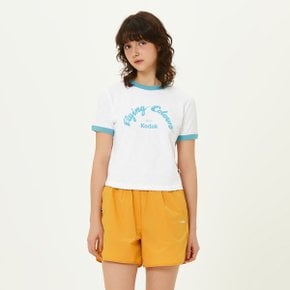 [공식](정상가 : 49,000원) 그래픽 링거 반팔 티셔츠 우먼 WHITE