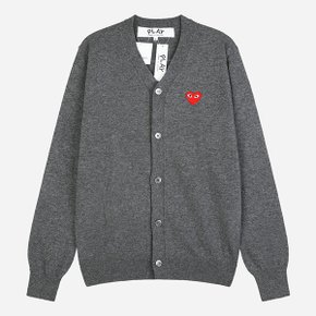 [시흥점] 6S AX N008 051 3 레드 하트 니트 브이넥 가디건 그레이