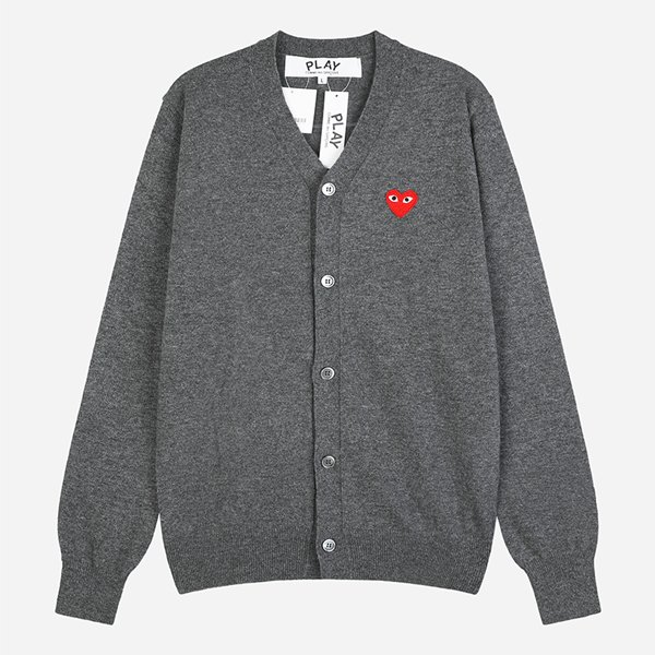 [시흥점] 6S AX N008 051 3 레드 하트 니트 브이넥 가디건 그레이