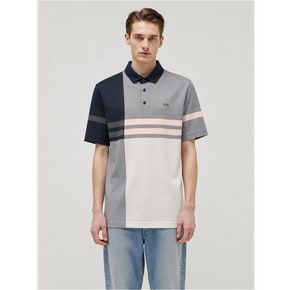 [25SS] [스테디셀러] 멜란지 체크 블럭 폴로티셔츠 (NAVY) WGTS5B451N3