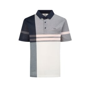 [25SS] [스테디셀러] 멜란지 체크 블럭 폴로티셔츠 (NAVY) WGTS5B451N3