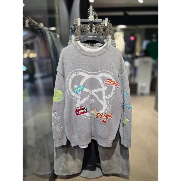 [시흥점] 레이싱 베어페이스 세미오버핏 니트(남여공용)/JGZZ51B05GY