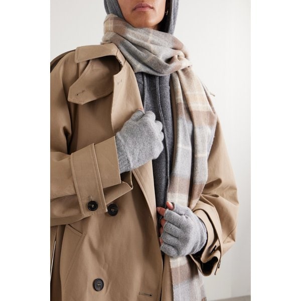 존스톤스 오브 엘긴 라이트 그레이 멜란지 캐시미어 핑거리스 장갑 46376663162952779