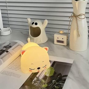 잠자는 고양이 실리콘 무드등