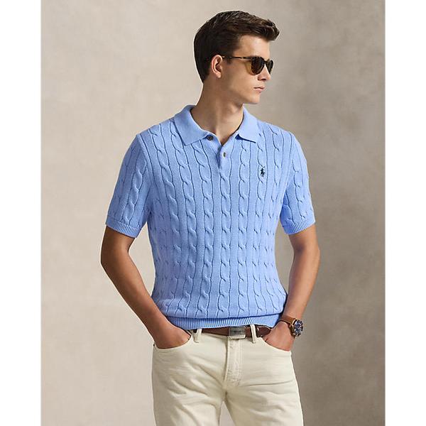 남성 케이블 니트 코튼 폴로 칼라 스웨터(MNPOSWE1N820121400)