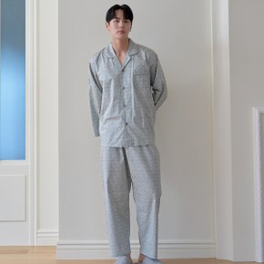 남성 국내산 소프트 순면 60수 긴팔 잠옷 상하 세트 MM2153