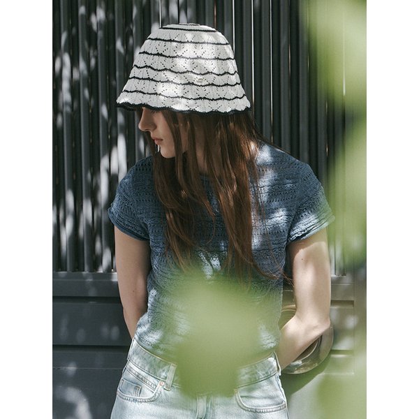 Stripe marine bucket hat_3color