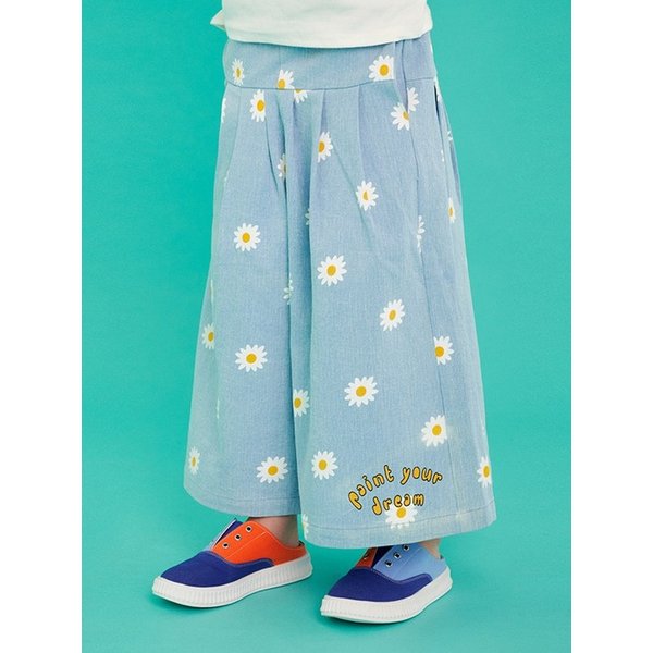 플라워 데님 팬츠 연청