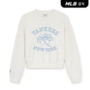 [코리아공식] 여성 플라워 그래픽 크롭 맨투맨 NY (Cream)