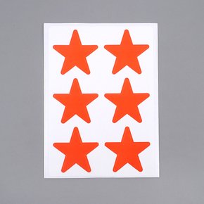스티커 컬러 별모양 1장 6P 12P 24P - 레드 별모양스티커 컬러스