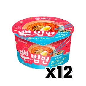 세이면 뿌빔면 뿌려먹는비빔면 큰컵라면 268g x 12개