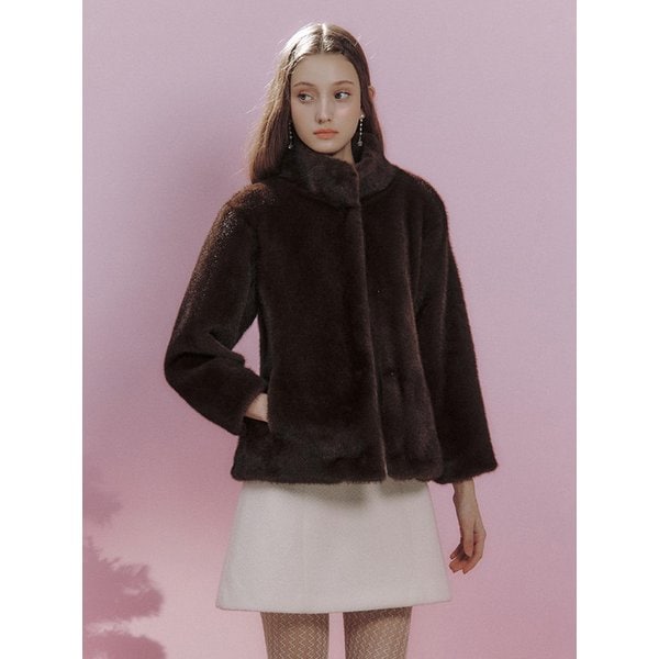 Nuve slim eco fur jacket(2colors)