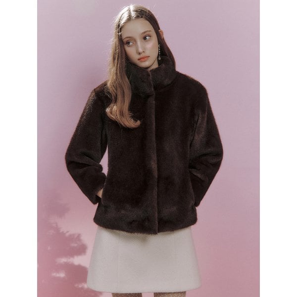 Nuve slim eco fur jacket(2colors)